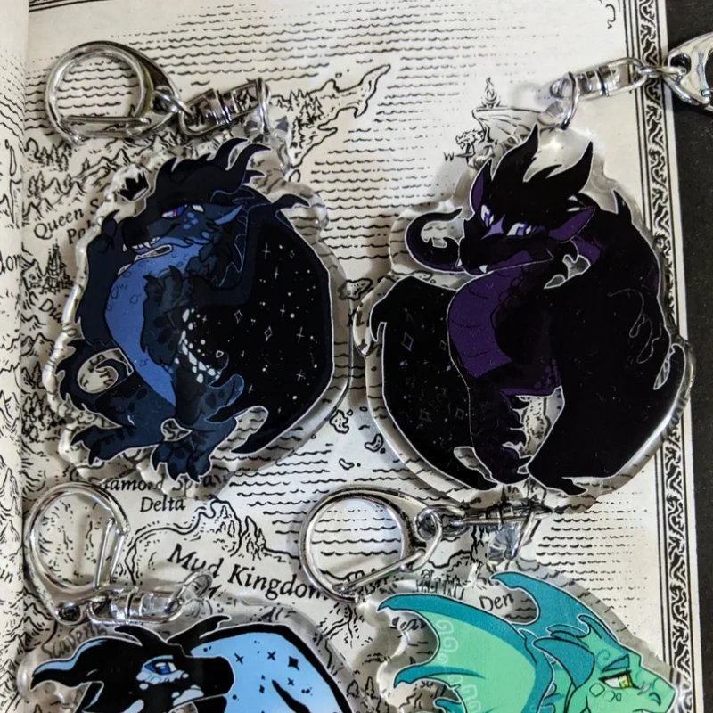 Darkstalker Legends Clearsight Fathom Whiteout Dragon Acrylic Keychain with Wings of Fire Customizable Collectible Keyring