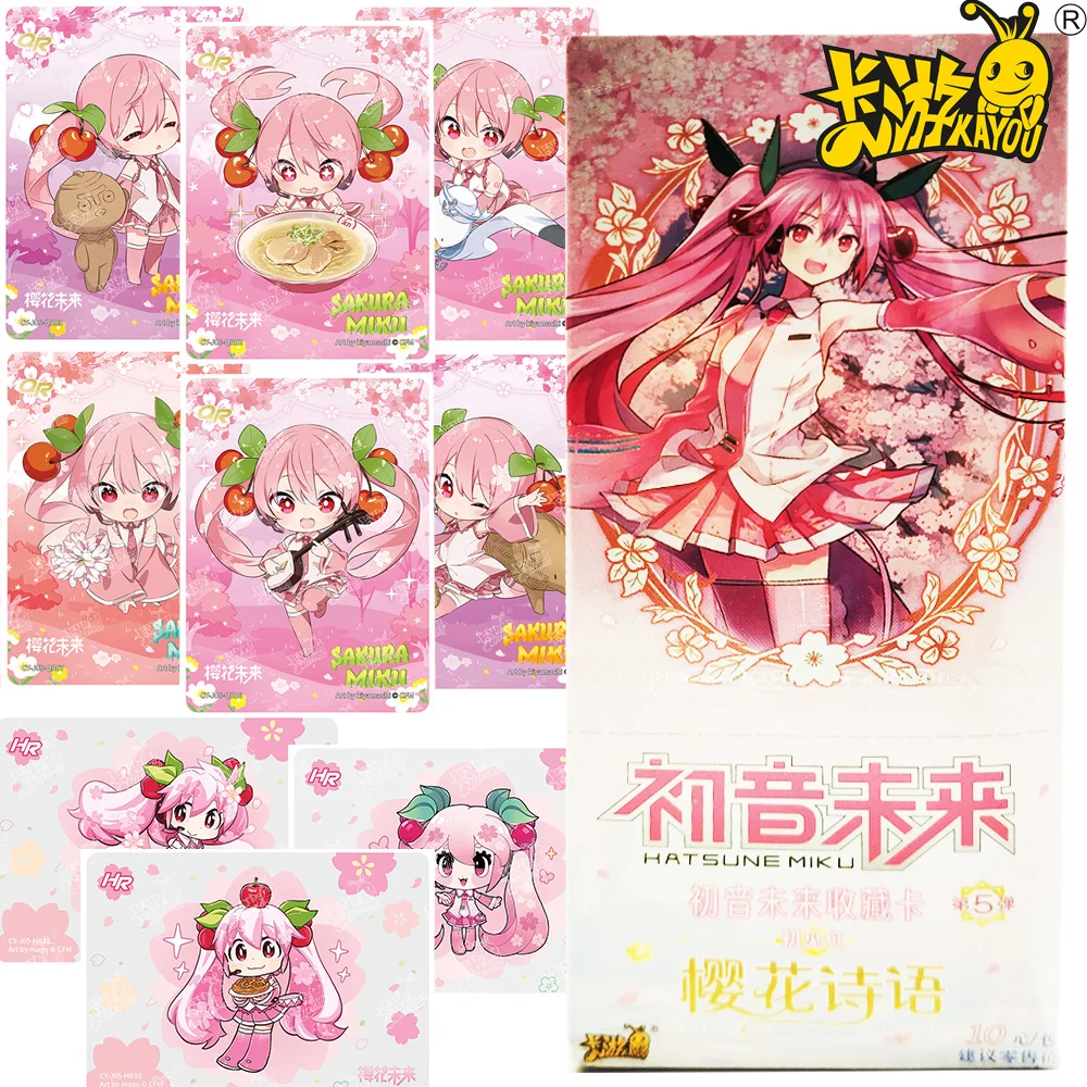 

Kayou Genuine Hatsune Miku Collection Cards Lovely Kagamine Rin Megurine Luka Basic Character Portrait Cards Kids Favorite Gifts