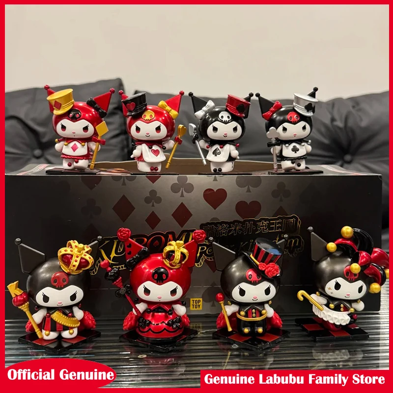 

Новая оригинальная слепая коробка Sanrio Kuromi Poker Kingdom Spade Series, фигурки, игрушки, куклы, загадочная коробка, кавайные подарки на день рождения, Рождество