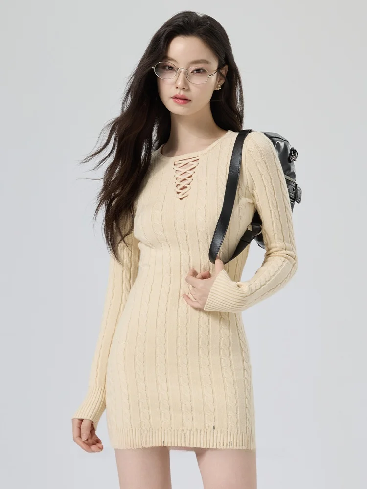 

Chai Seventeen Spicy Girl ort Юбка Трикотажная облегающая юбка Dr Женская осень-зима Новый свитер для внутренней одежды Dr High Wa...