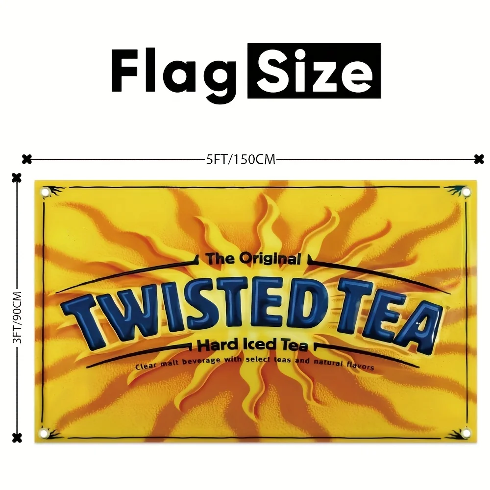 Twisted Tea Banner: Vibrant Sunburst Design for a Refreshing Hard Iced Tea Brand