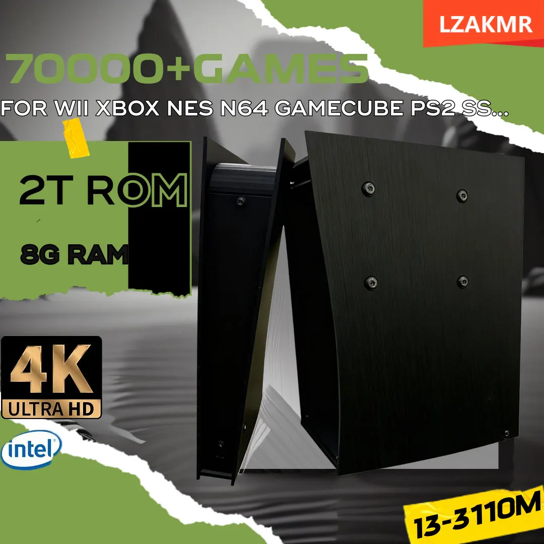 

BS5 60+Emulators 2TB ROM 8G RAM Retro Game Console I3-3110M 70000+Games For Wii PS2 PSP NGC N64 Wireless handle 4K HD console