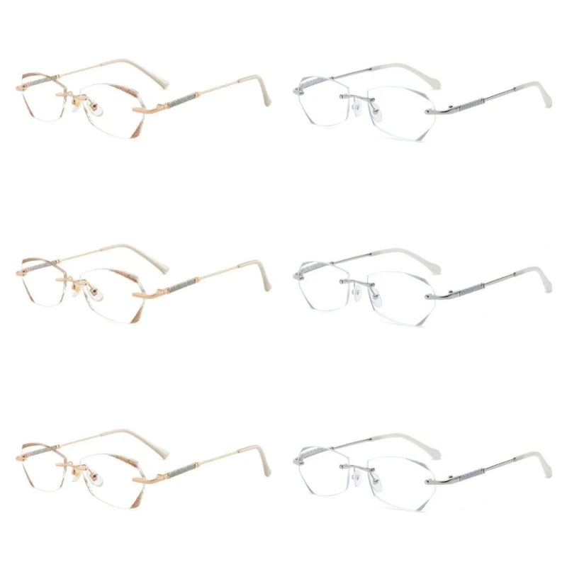 

6PCS +100 to +400 Shiny Reading Glasses for Women Anti Blue Light Presbyopia Glasses Fashion Farsighted Glasses With Grade