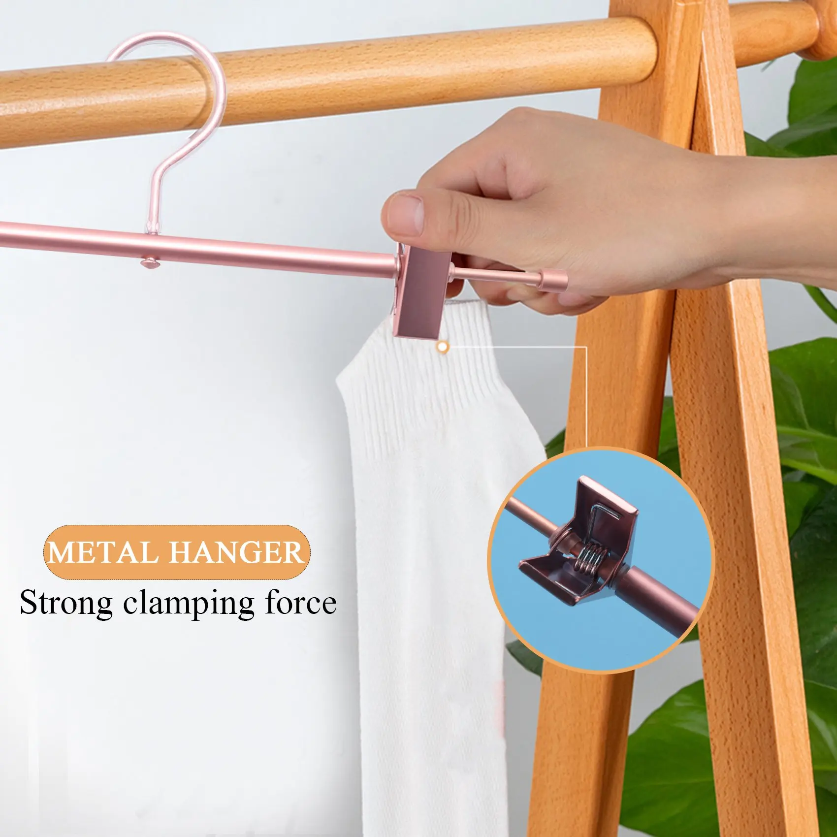 

Y42A-10 шт. высокопрочных прочных брюк из розового золота, нижняя вешалка для юбки с зажимом