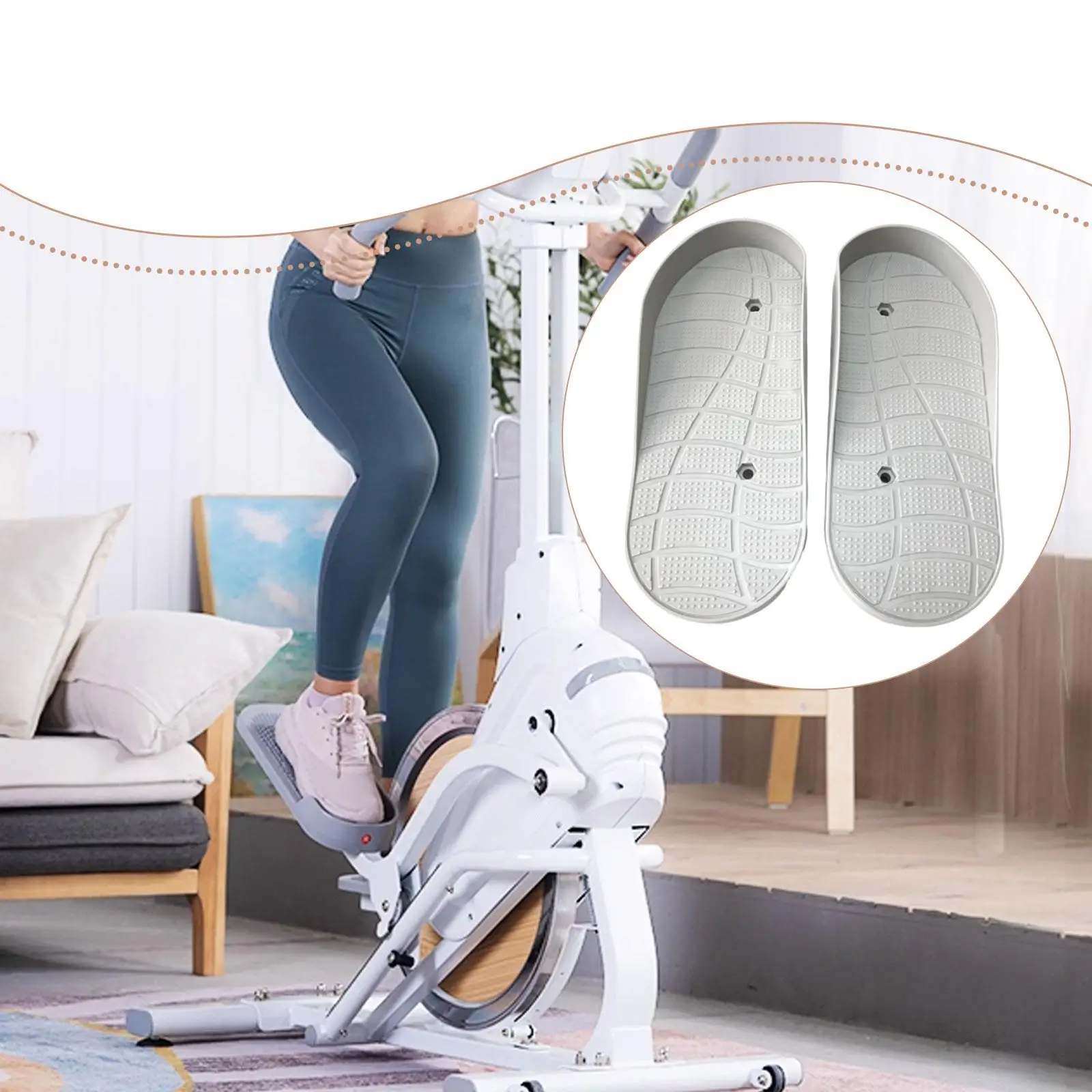 

Fitness Equipment Footboard Exercise Equipment Foot Pedals Repair Devices Practical Elliptical Foot Pedals for Indoor Gym