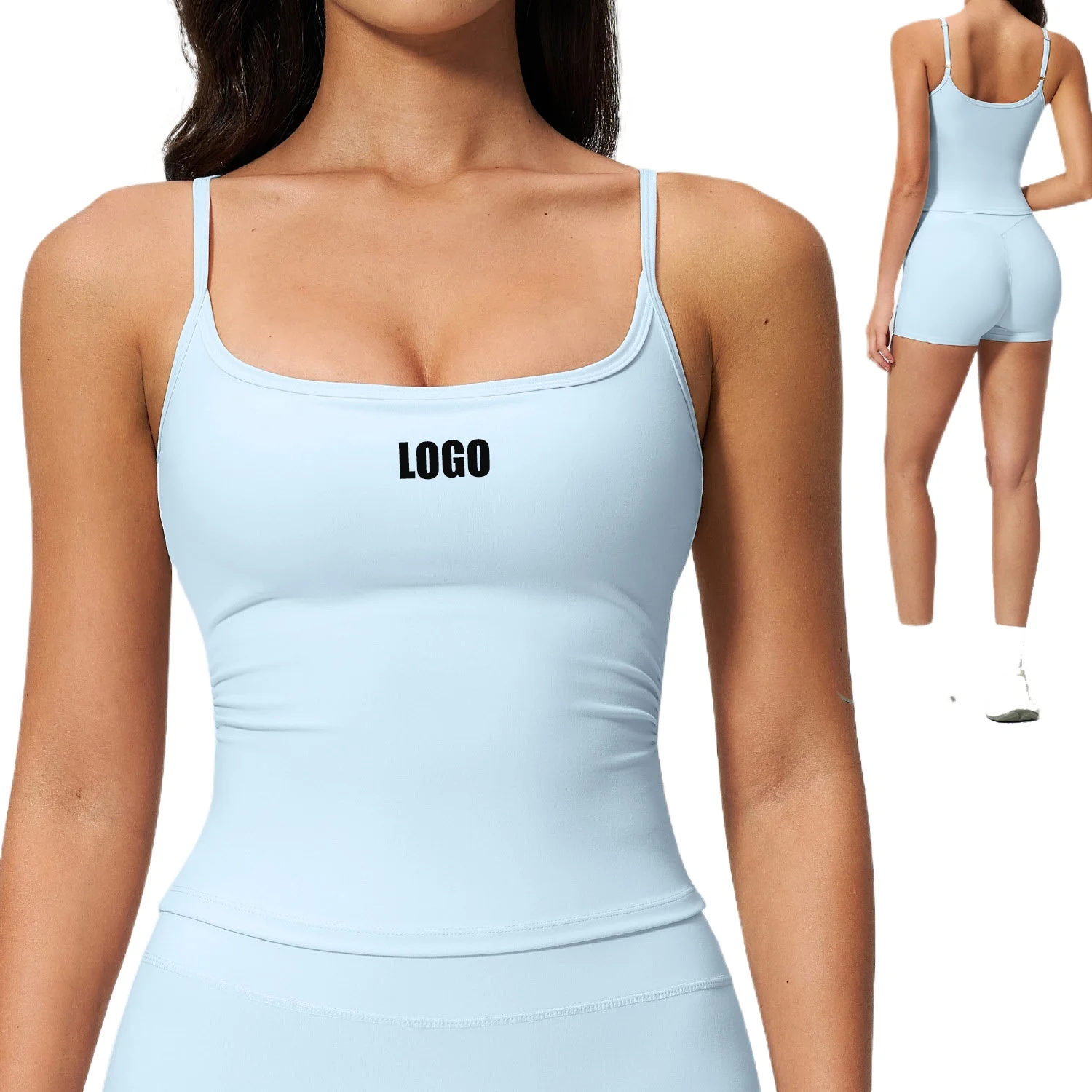 Custom LOGO women's yoga vest with chest pad, beautiful back, tight and quick-drying sports fitness vest