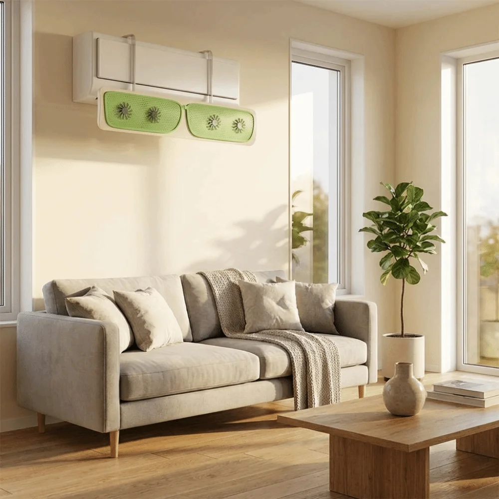 

Бесшумный дефлектор для кондиционера от прямого обдува, энергосберегающий, с 4 встроенными вентиляторами