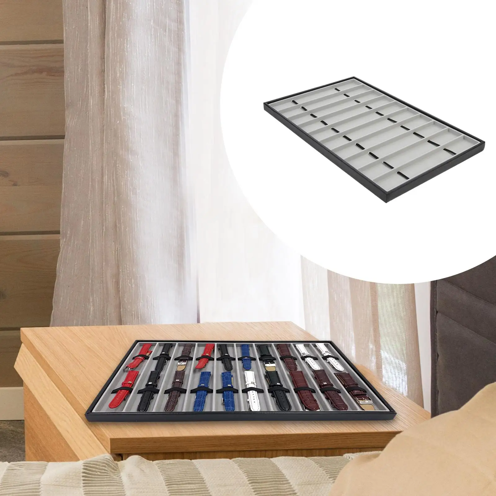 Watch B Velvet Wood Watchb Tray ganizer Storage Watch B Storage Box for Bracelet Collection Jewelry Display St