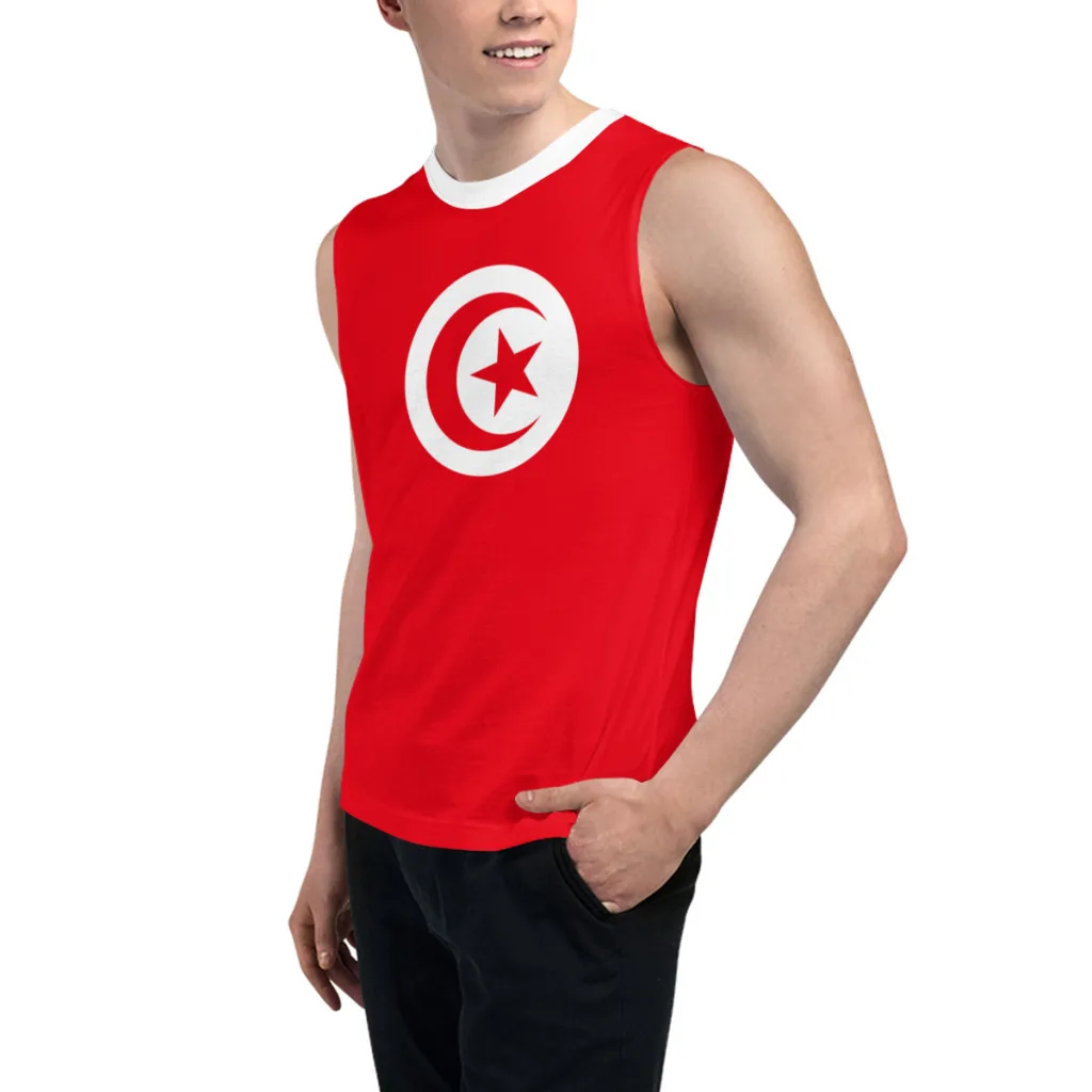 Sleeveless T-shirt Tunisia Flag 3D Men's Boys Tshirt Gyms Tank Tops Fitness Joggers Basketball Training Vest