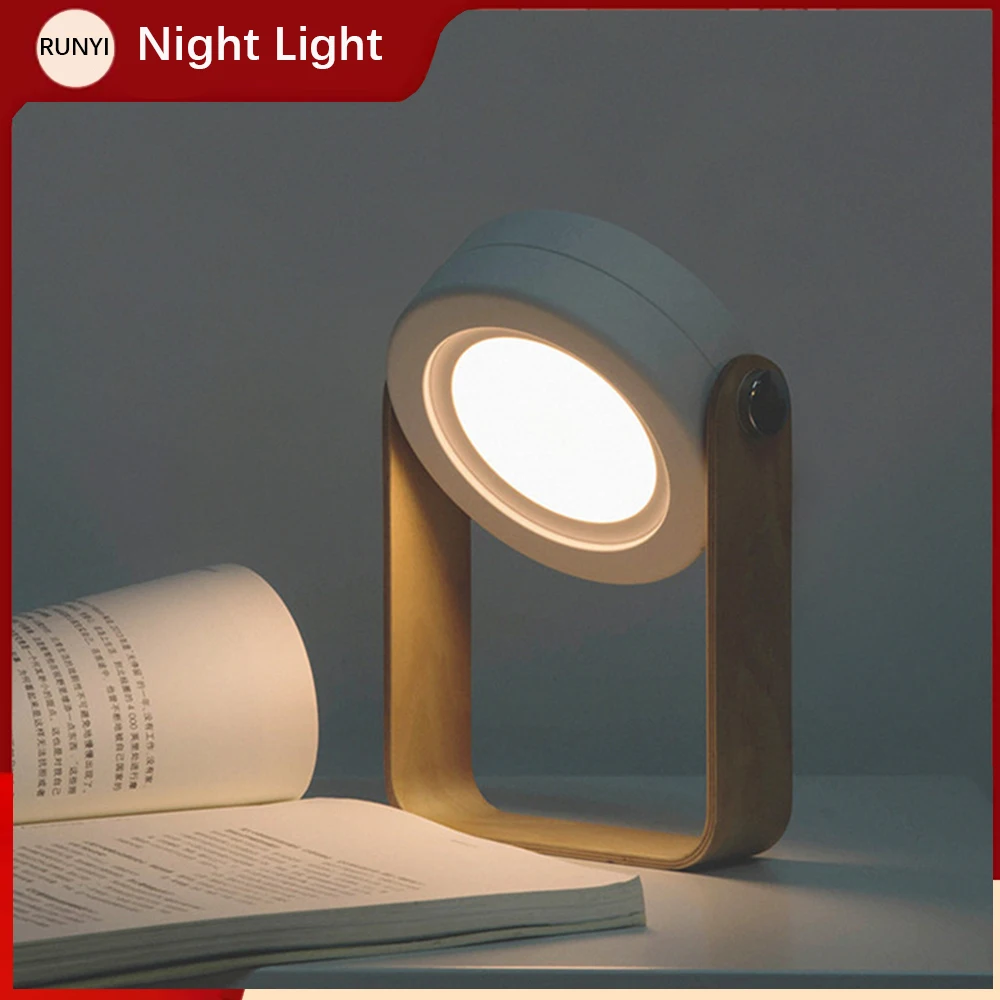 Creative Night Light LED Lantern Lamp Folding Flashlight Eye Protection Desk Lamp USB Rechargeable Home Gift Ambient Light