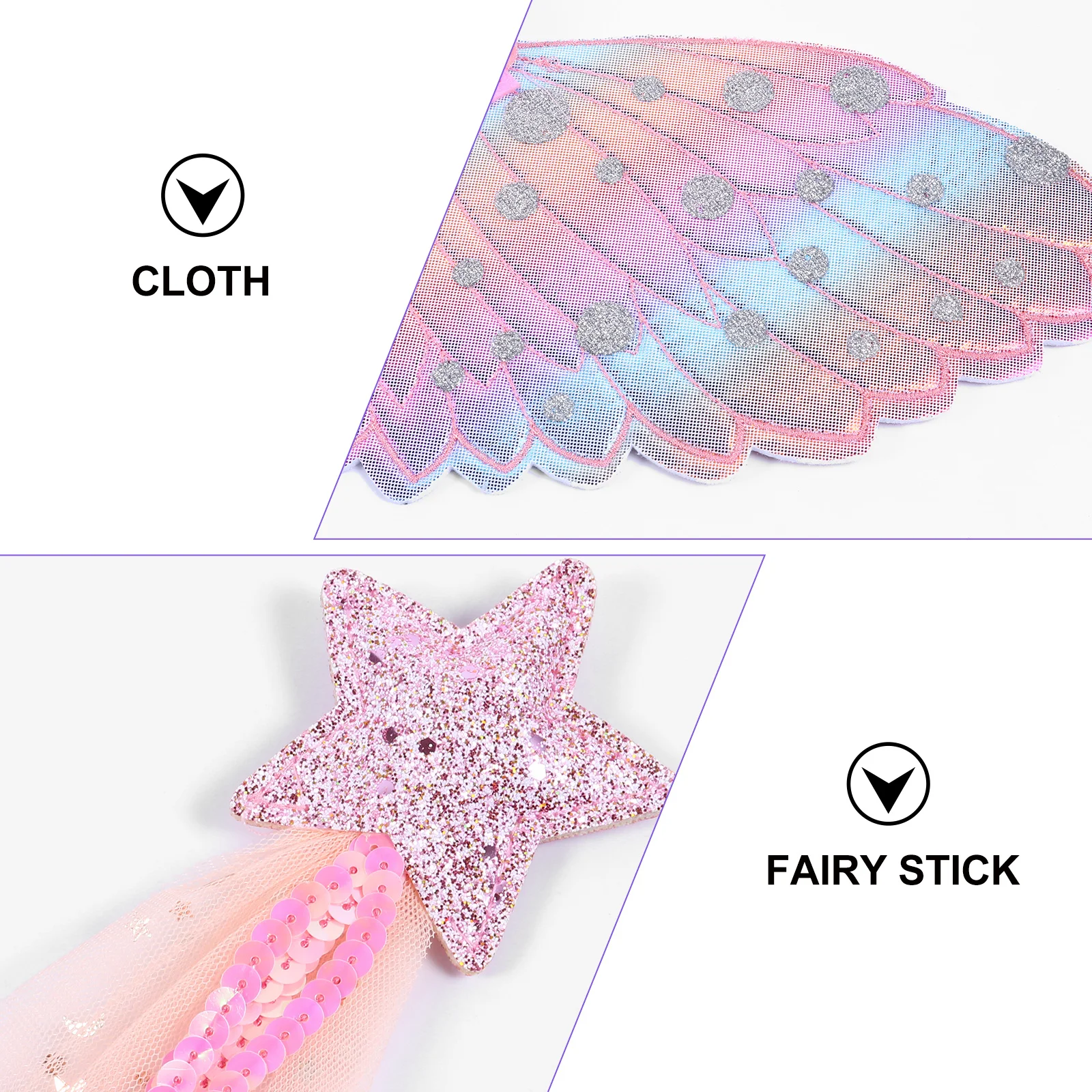 1Set Fairy Stick Set Kids Wings Skirt Costume Accessories Party Fancy Dress Kids Wings Set Costume Wing Party Decorative Wing