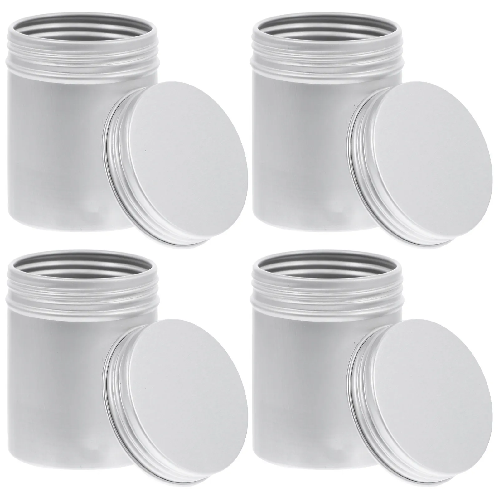4Pcs Multi-Use Aluminum Storage Box Candy Tea Coffee Canister Small Jar Cream Holder Aluminum Tea Tin