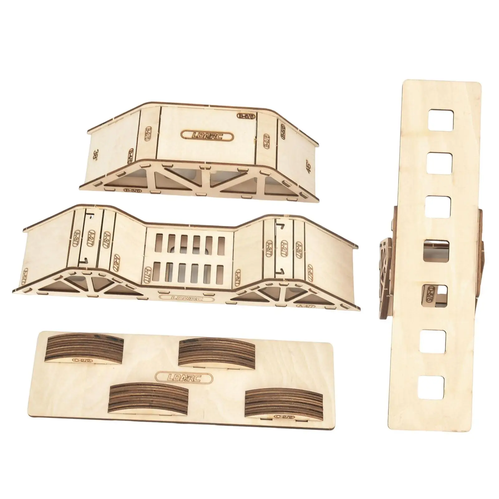 RC木製橋DIYコースランプ（RCカー1/43用）DIYツールギフトシミュレーション障害物スロープアクセサリー