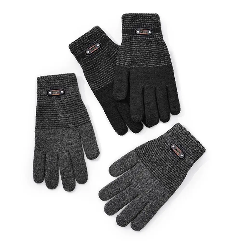 موضة سميكة محبوك قفازات دافئة شاشة تعمل باللمس يندبروف Coldproof القيادة قفازات المضادة للانزلاق جميع قفازات الأصابع للنساء الرجال