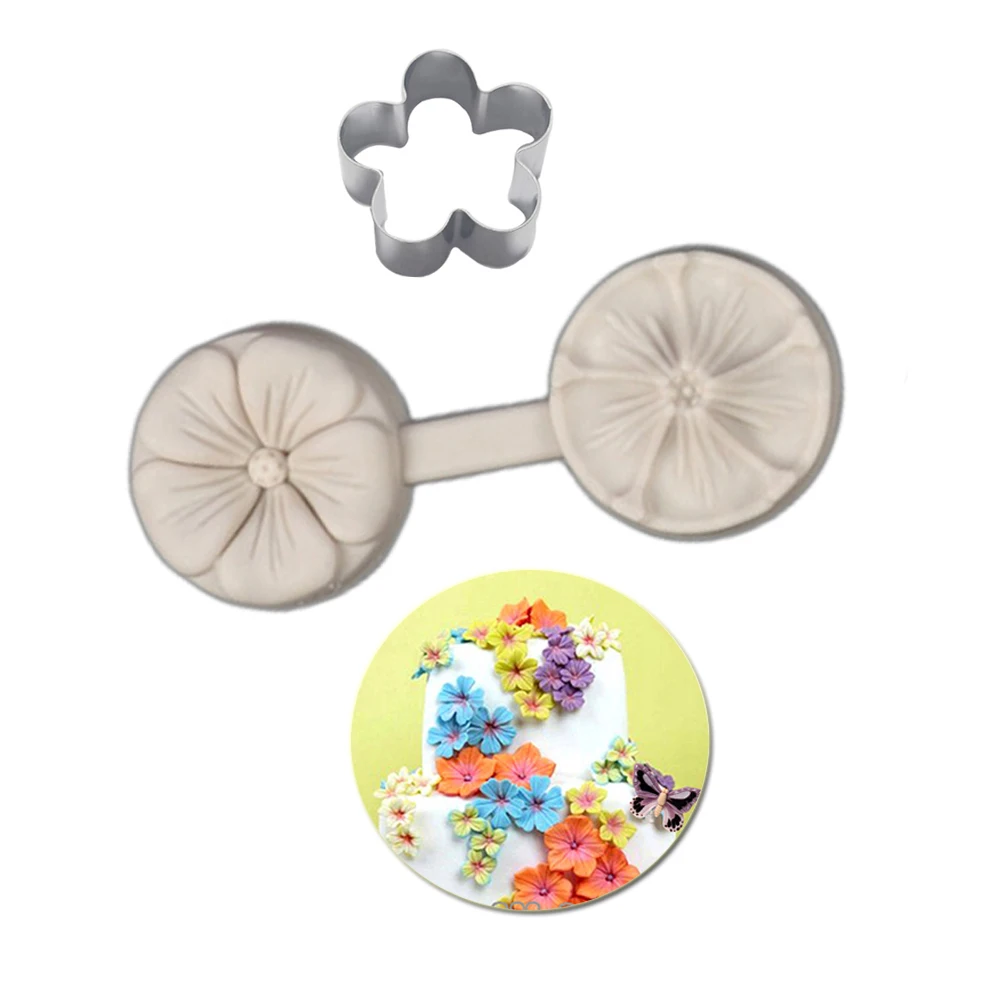 Five Floral Petals Veiner Silicone Mold Fondant Sugar Crafts