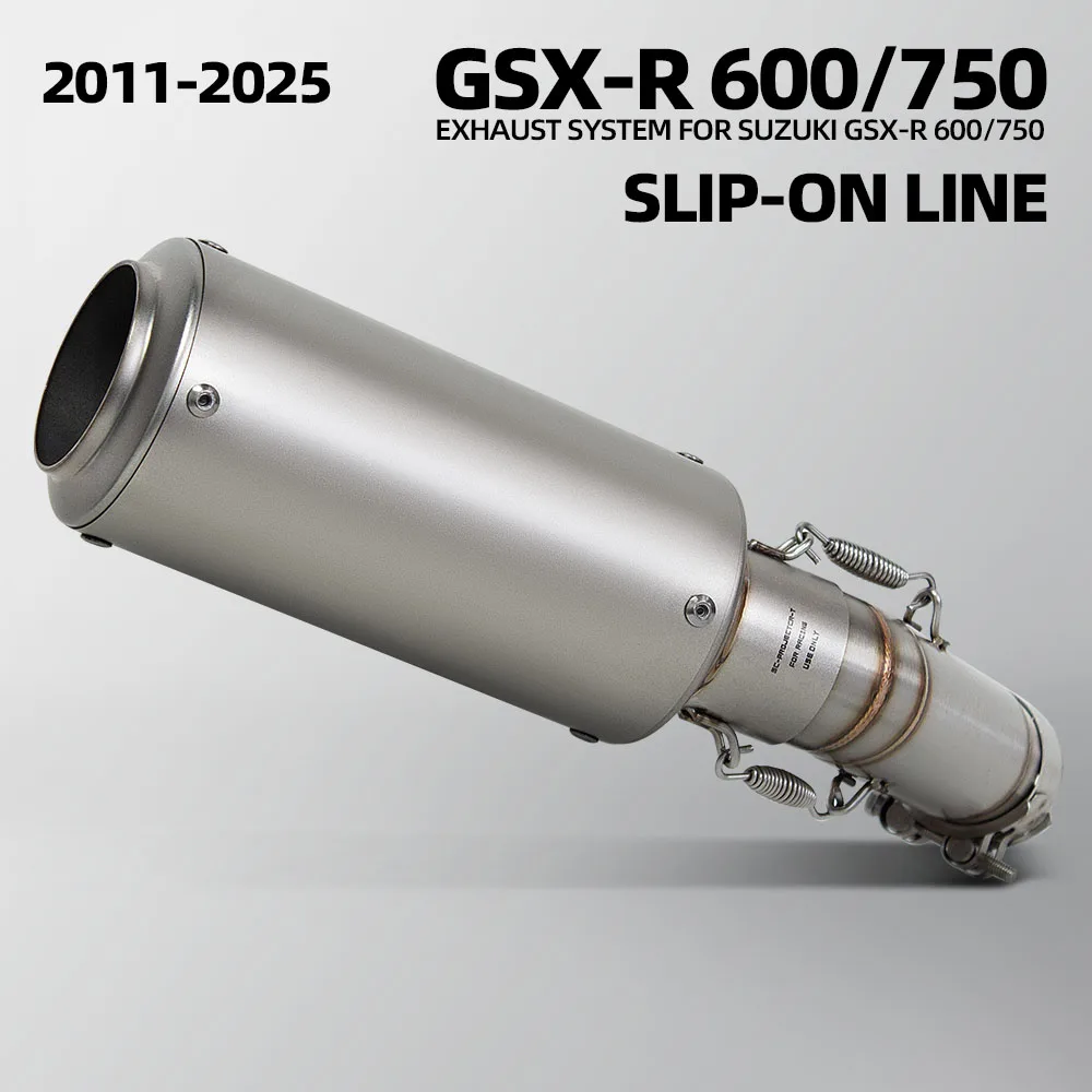 

GSXR600 exhaust Slip on Line muffler For Suzuki GSXR600 GSXR750 GSXS750 GSX-R600/R750/S750 2011-2026 motobike escape tube kit