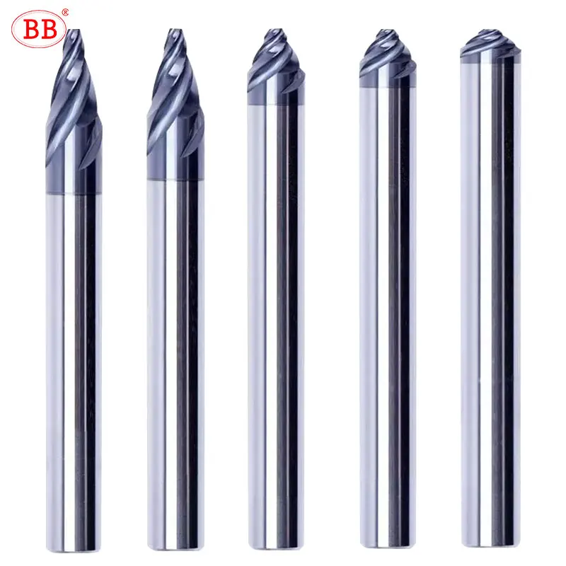 

BB Chamfer Cutter Spiral Flute Carbide End Mill 30 40 60 90 120 Degree Steel Aluminum