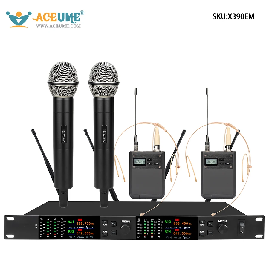 X390EM Professional Wireless Microphone FM Home Singing Karaoke KTV Outdoor Stage Performance Conference