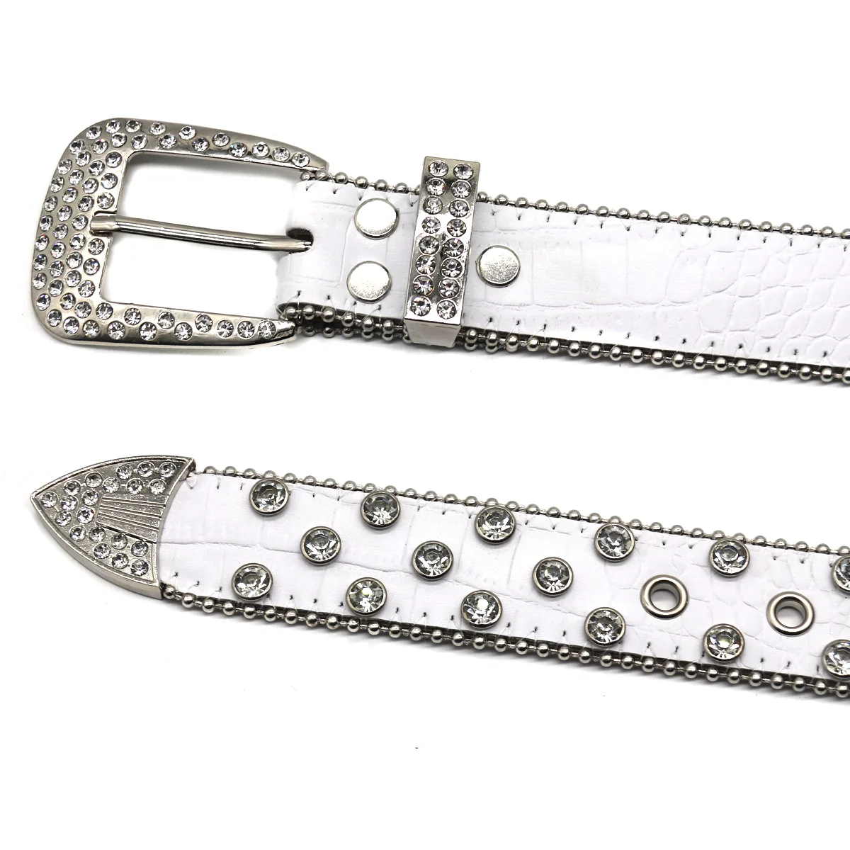 Superior Punk Style Studded Belts for Women Y2K Rhinestone Female Belt Leather Ladies Waist Strap Decoration