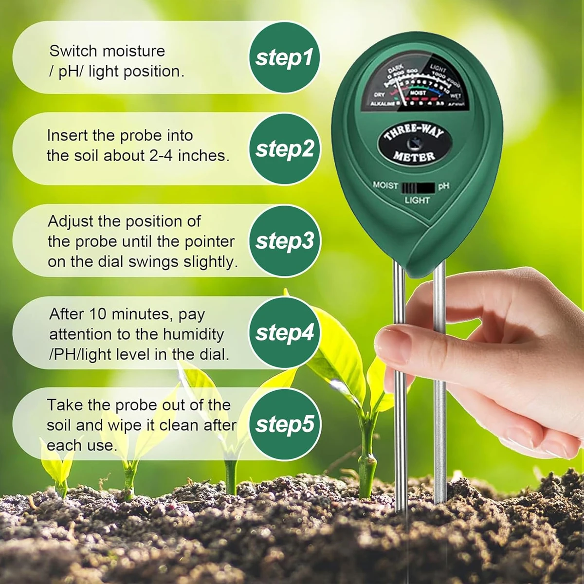 3-in-1 Bodem-pH-meter Zonlicht - Soil Ph Meter 3 In 1 Moisture Sunlight recensie en prijs