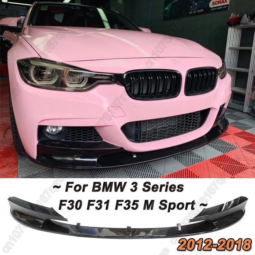 2Pcs Car Front Lip Chin Bumper Body Kits Aprons for BMW 3 Series F30 F31 F35 M Sport 2012-2018 Front Bumper Spoiler Lip Splitter
