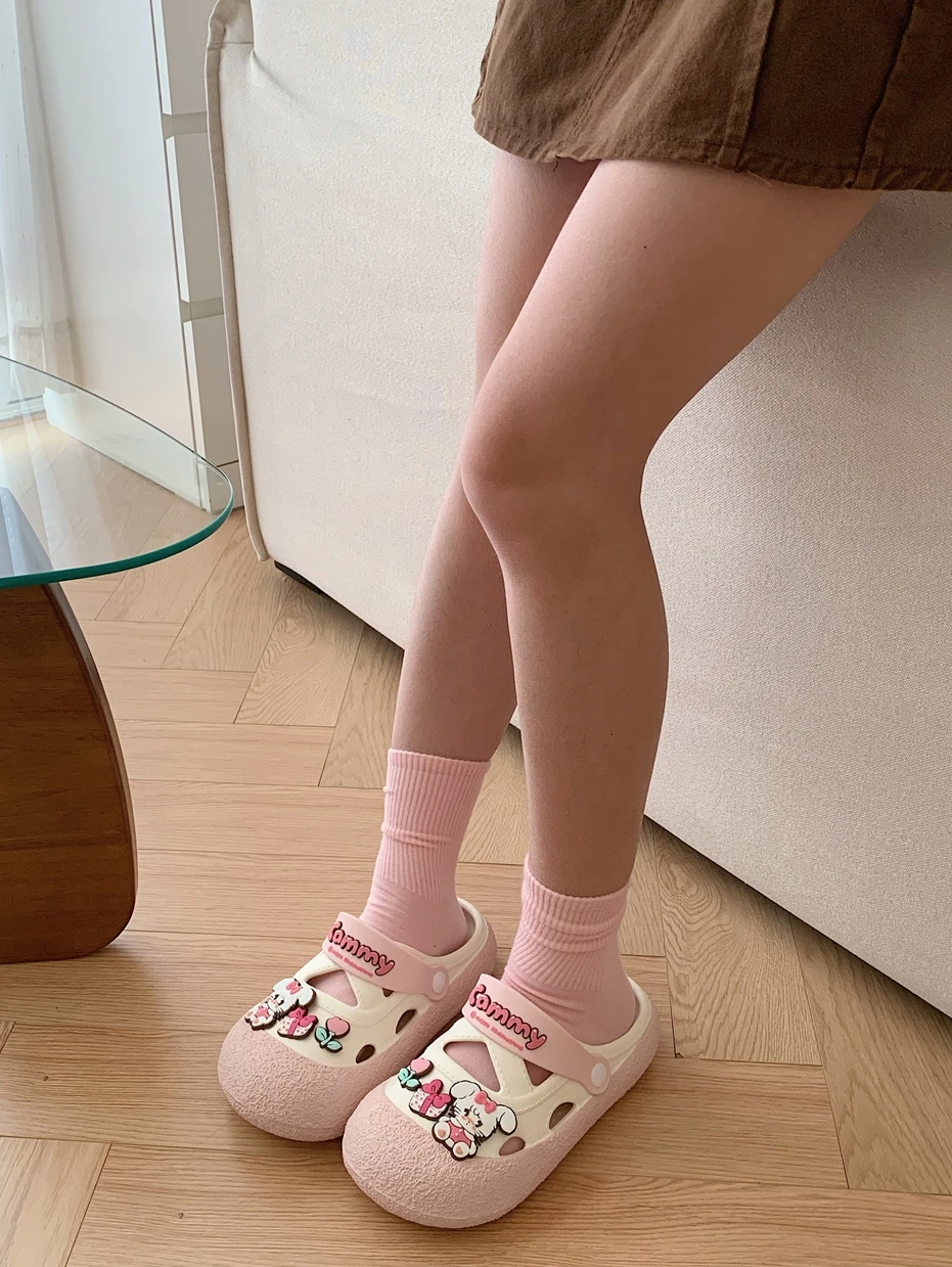 Mikko Collaborative Double Wear Clog Shoes Women's Summer Soft Cute Rabbit New Holiday Soft Bottom Parent-Child Hole Hole Shoes