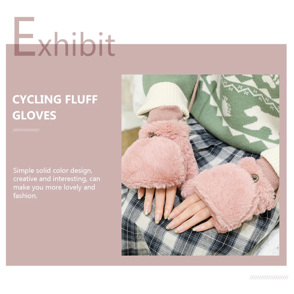 

1 пара ветрозащитных откидных перчаток, женские зимние пуховые теплые перчатки для рук, велосипедные перчатки для взрослых и детей, прочные, приятные для кожи, эластичные