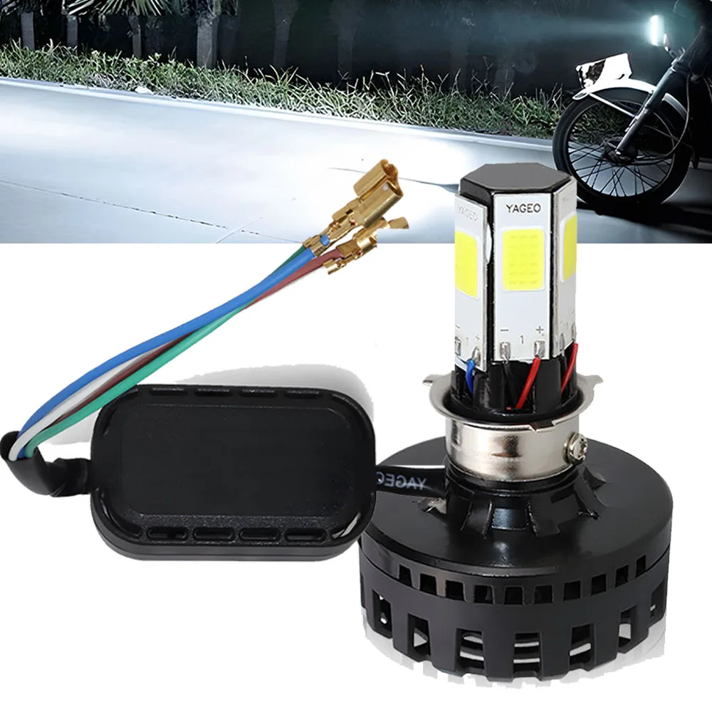 M4 plus 6 Sides LED Motorcycle Lamp H4 HS1 BA20D P15D H6 Headlight Moto Led light Fog bulb White Super LED turbo motor lamps