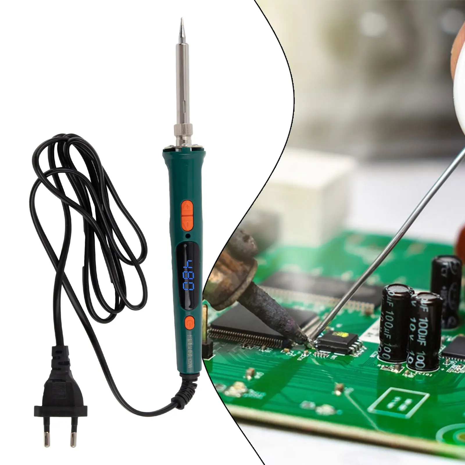 

120W Digital Soldering Iron Repair Electric LED Adjustable Welding 200-600℃ 220V European Standard Soldering Equipment