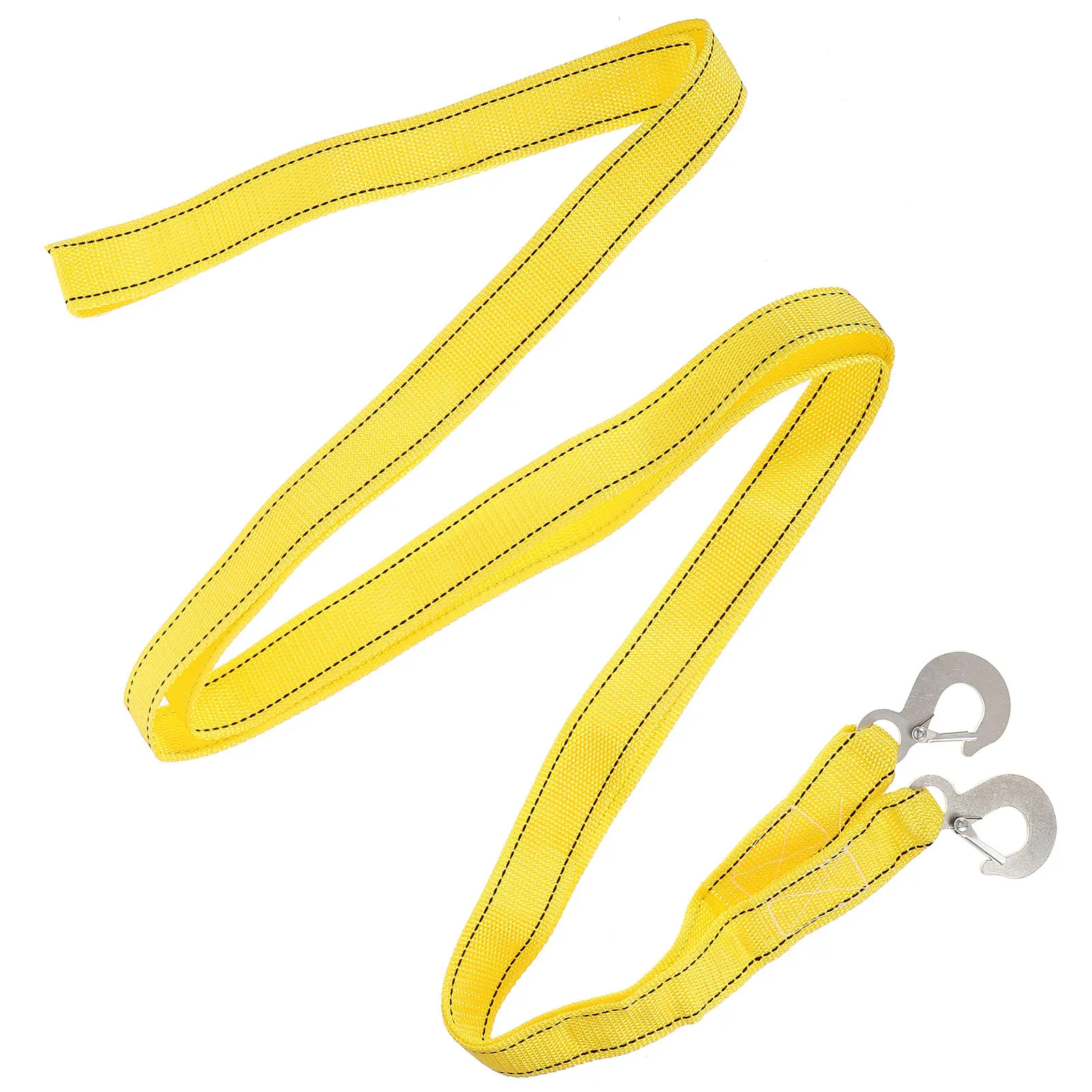 Heavy Duty Tow Strap 4M Thickened Nylon Car Towing Rope Hooks Recovery Pulling Durable Compact Stable Corrosion Resistant Drag