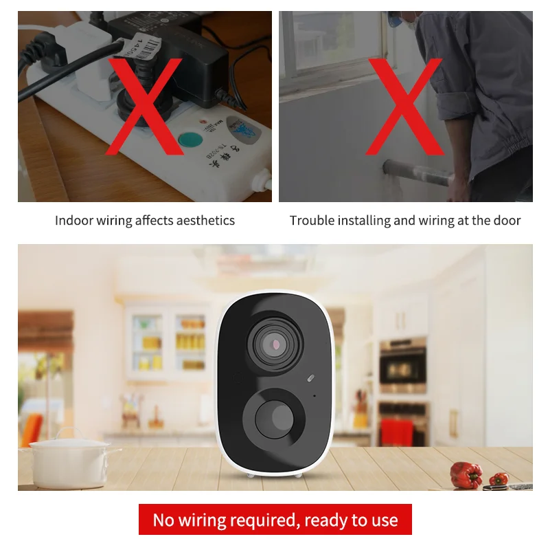 3MP 1296P O-Kam APP Wire-Free Battery Power Low Comsunption WIFI IP Camera AI Humanoid Detection Home Security Baby Monitor