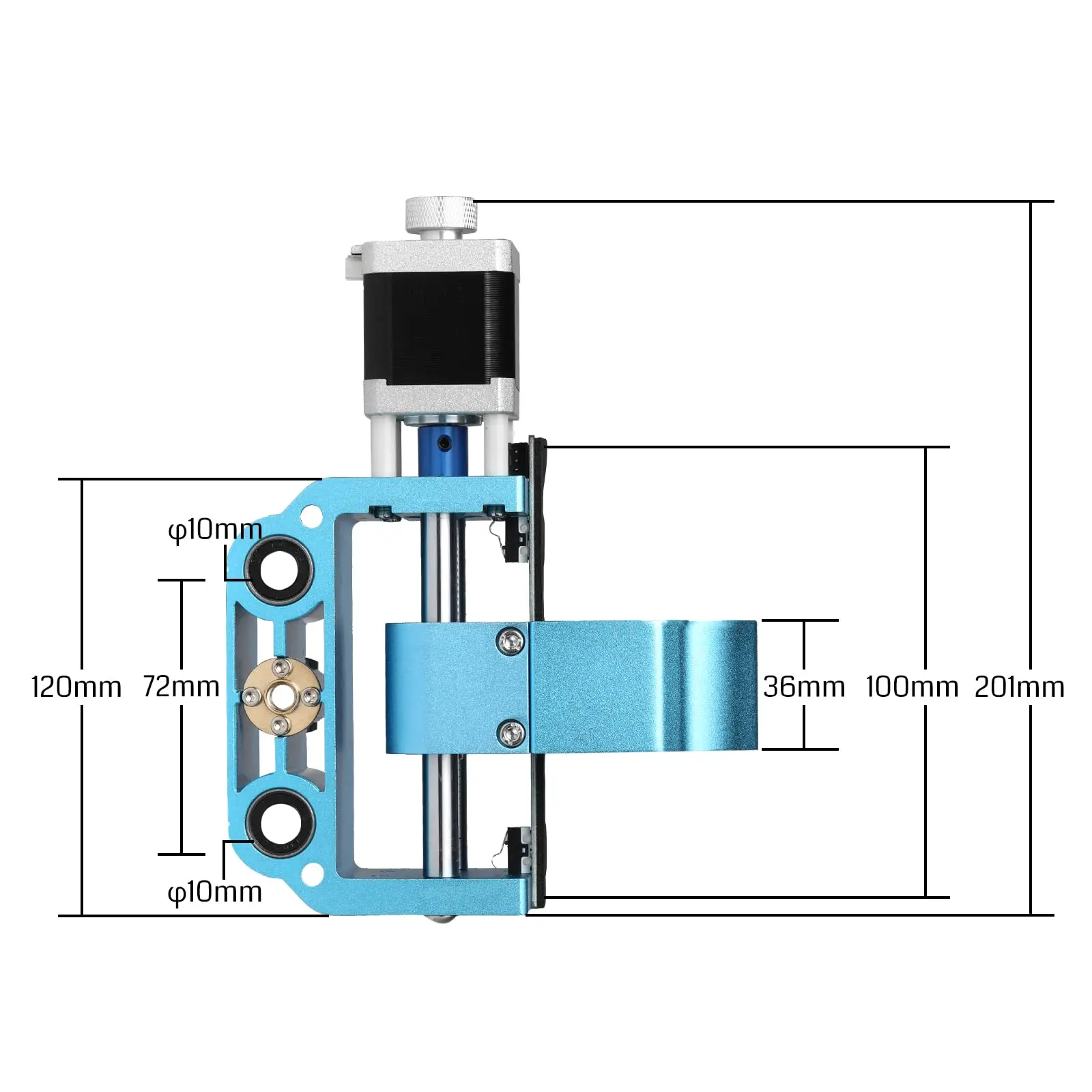 Gruppo asse Z in alluminio aggiornato Genmitsu Kit V2, con supporto motore mandrino, supporto mandrino diametro 43mm e 52mm