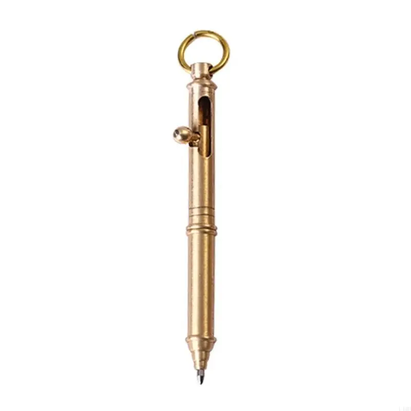 

L4MD Brass Ballpoint Pen с ключом кольцо металлического офиса, подписывающая ручка гладко, чтобы написать