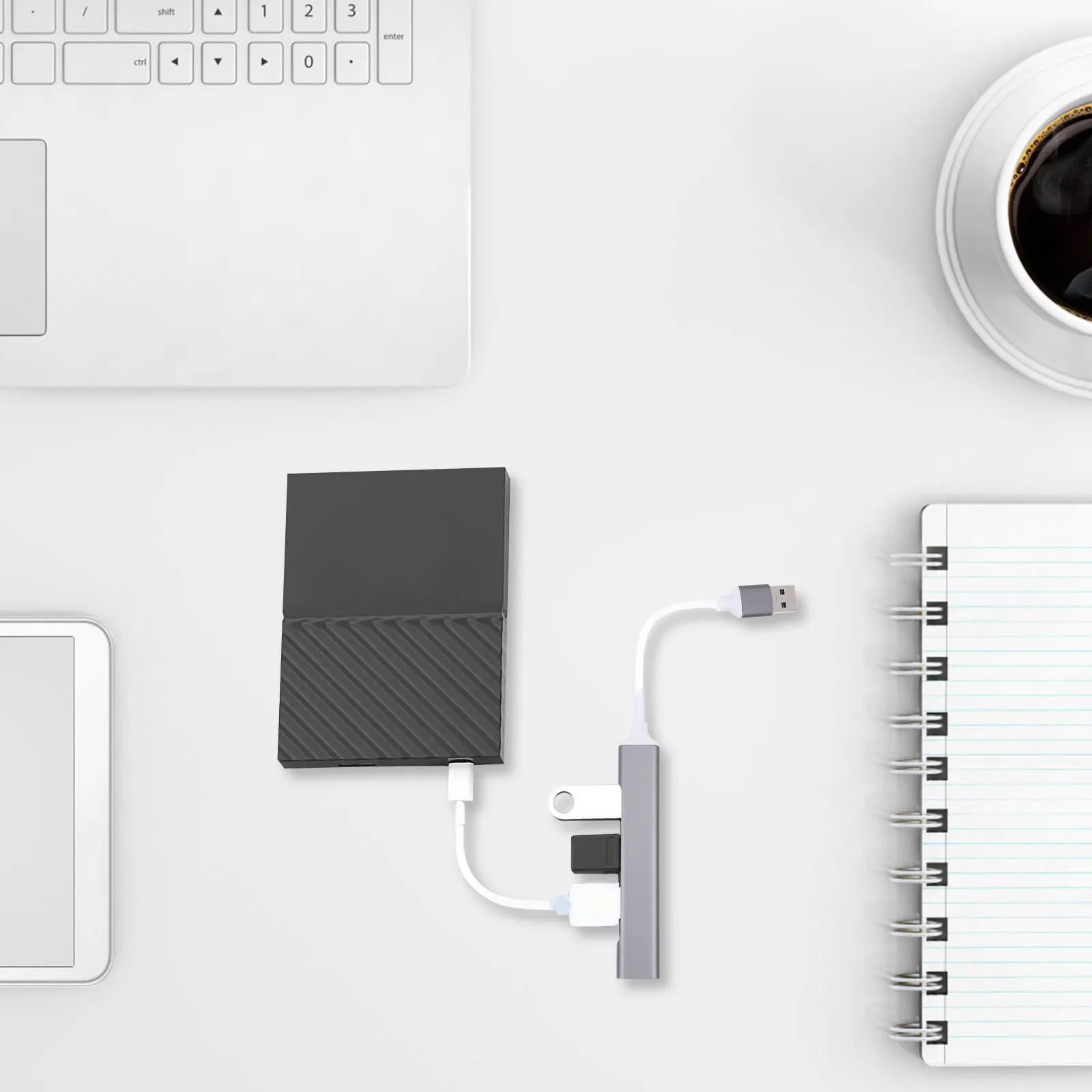 

Aluminum Alloy 4 Ports USB Hub Laptop Extender Adapter Data Transfer Mini Heat Dissipation Stable Computer