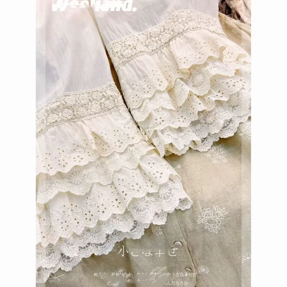 Lace Splicing Wide Leg Pants Women 2025 Spring Summer Fashion Loose Womens Trousers