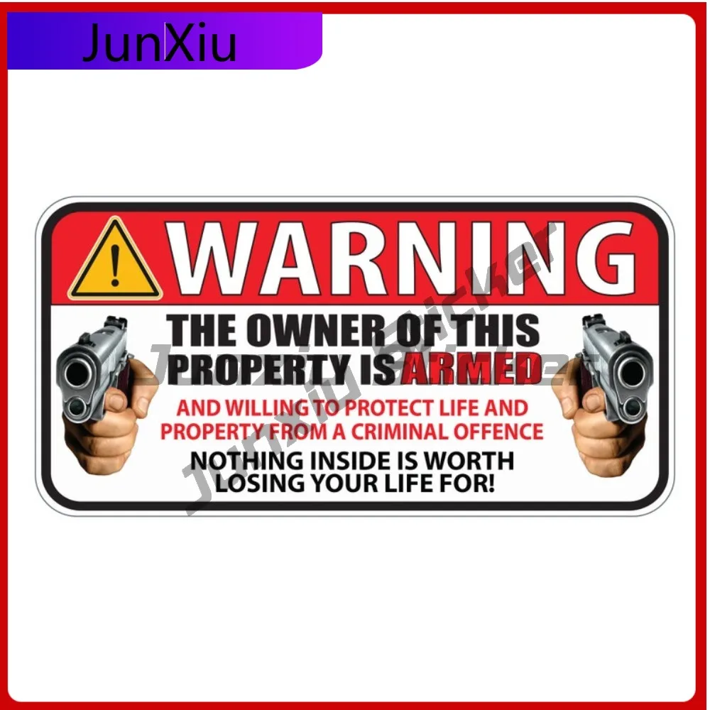 

Warning Property Owner Is Armed Armed Security Sign Decal Rv Camper Windows Windshield Luggage Kayak Suv Waterproof Sticker Pvc