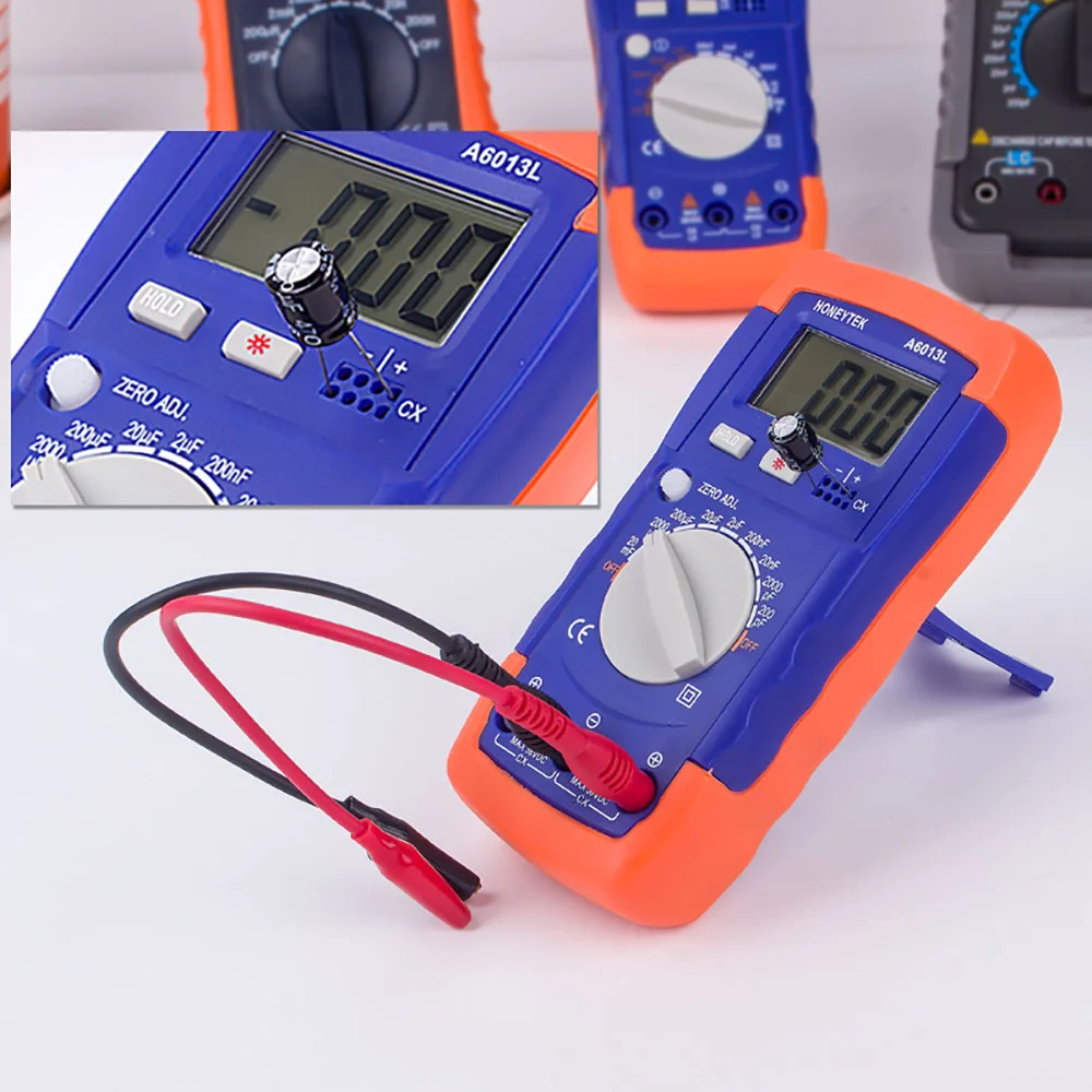 A6013L Professional Capacitor Tester Digital Multimeter Check Capacitors 200pF-20mF Electrical Capacitance Meter LCD Backlight