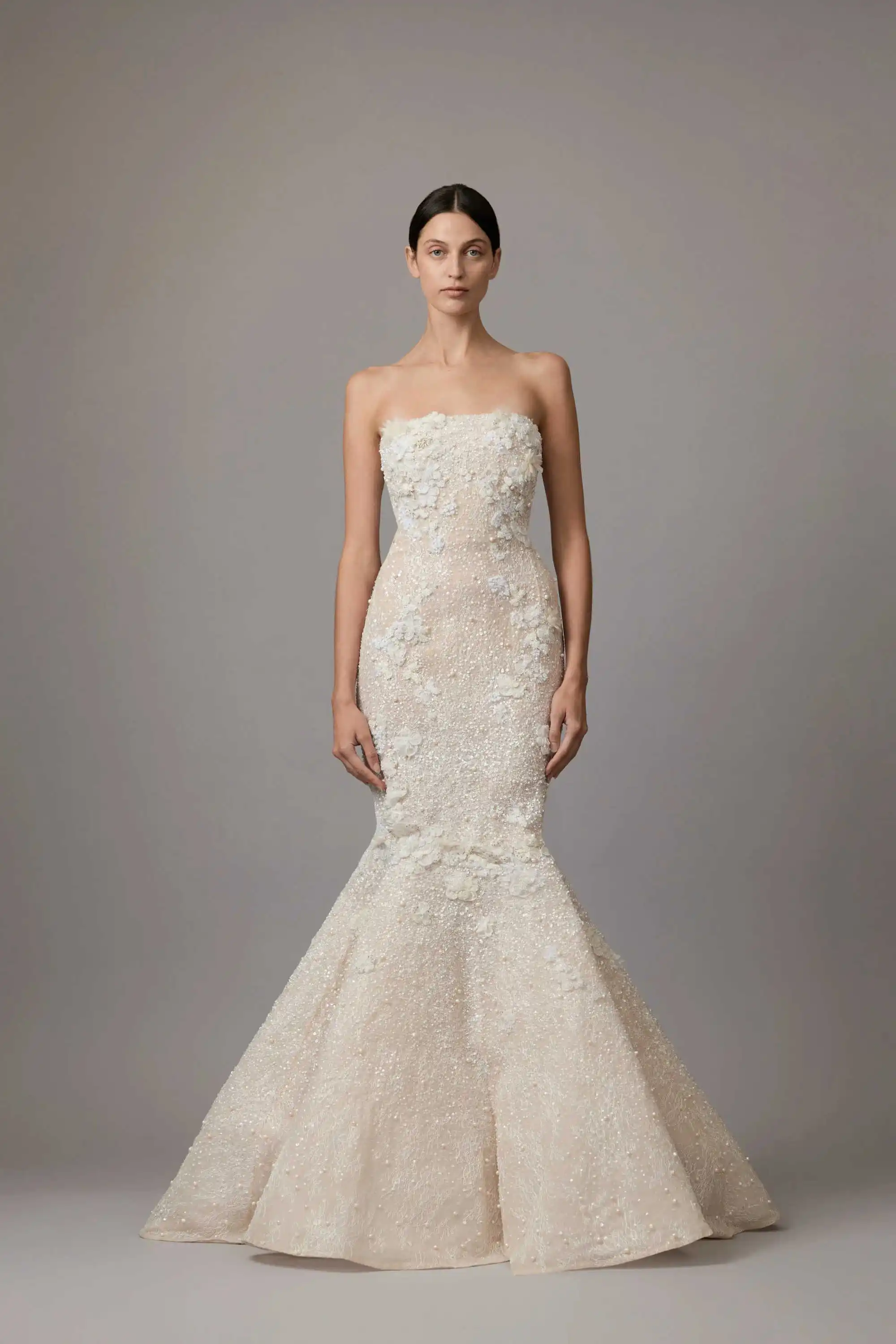 Elegancka suknia ślubna typu syrena, bez ramiączek, aplikacje, wzór koronkowy, suknie ślubne w dużych rozmiarach, Vestidos De Novia, rozmiar i kolor na zamówienie.