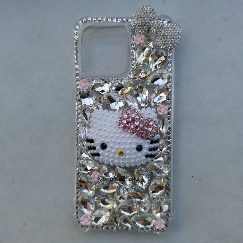 Für Nothing Phone 4A 4A Pro 4B 3A Pro 3 3A Lite 2 2A 1 CMF Phone 2 Pro Phone1 Hello Kitty Diamant-Schleifen-Bling-Handyhülle – Detail 8