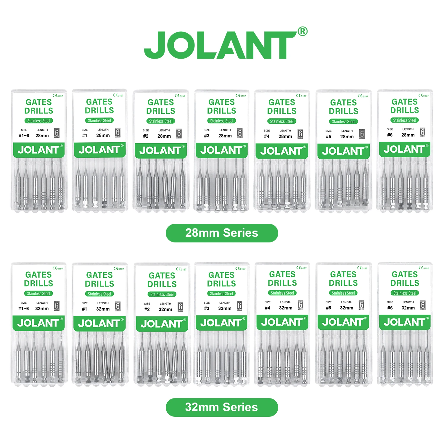 JOLANT 6pcs/Box Dental Endodontic Files Reamers Dental Drill Gates Glidden Endo Files Dentist Materials Tool