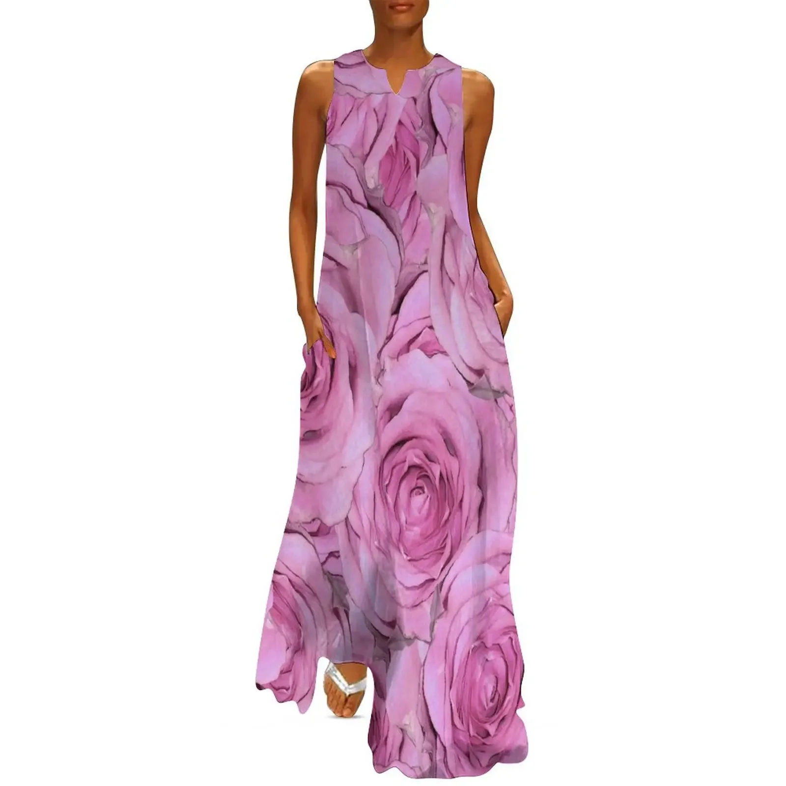 

Opulent rose design in pink Long Dress women's clothing trend 2025 Women long dress Evening gown Dress