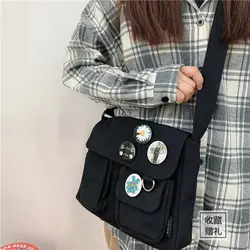 Canvas Diagonal Cross Body Bags Youth Fashion Casual Version Ladies Large Capacity Shoulder Bag Solid Color Women Messenger Bag