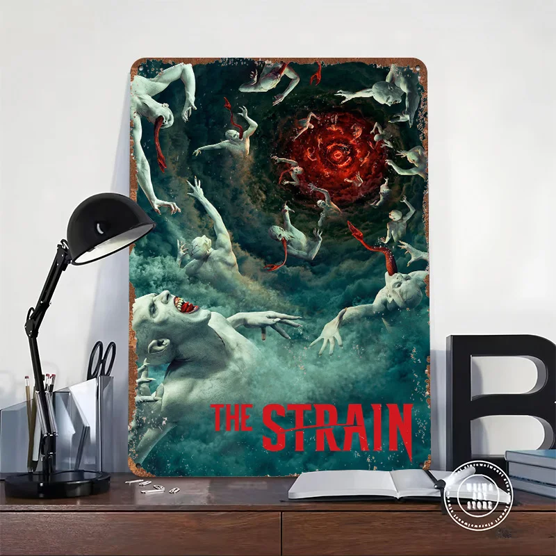The Strain Artwork Metal Poster Customized Wall Art Retro Vintage Metal Signs for Man Cave Office Decor Room Decoration Gaming