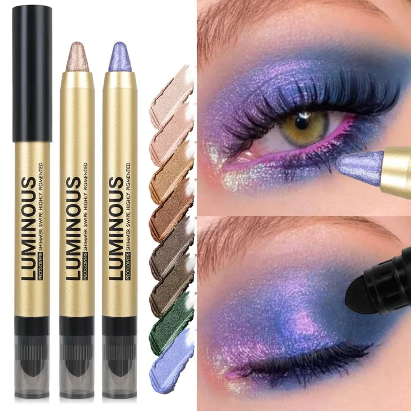 Złoty cień do powiek w sztyfcie, rozświetlacz do oczu, rozjaśnianie oczu, wodoodporny i odporny na pot, kosmetyki do oczu