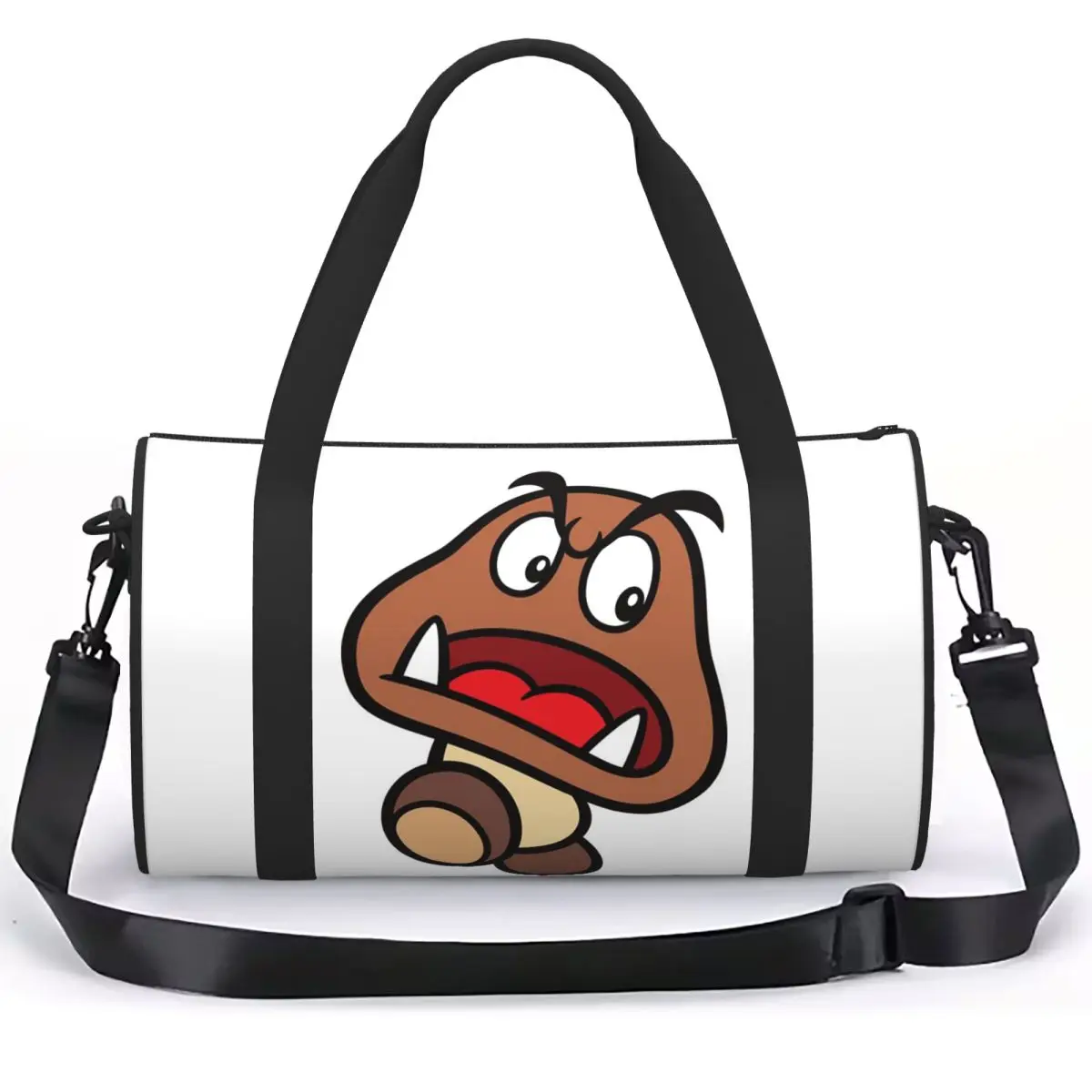 Cartoon Game Goomba Face Luggage Bag Multi-Functional Duffle Tote Bag Handbags Gym Bags Fitness Bag for Boys Girls