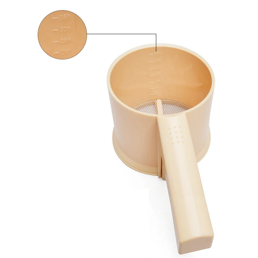 

1Pcs Press Mesh Flour Sieve Handheld Flour Strainer for Baking Dusting Powdered Sugar Cake Bread Pizza Dough
