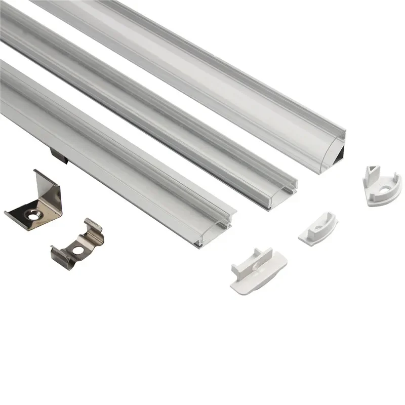 50cm * 1.8mm U/V/YW styl aluminium w kształcie światła typu LED bar kanał uchwyt przezroczysta osłona koniec do taśmy LED światła części