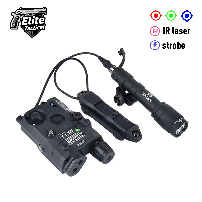 

Airsoft PEQ 15 equipments Red Green Blue Powerful Laser Dot IR Indicator Surefir M600 M600C Flashlight Dual Control Switc