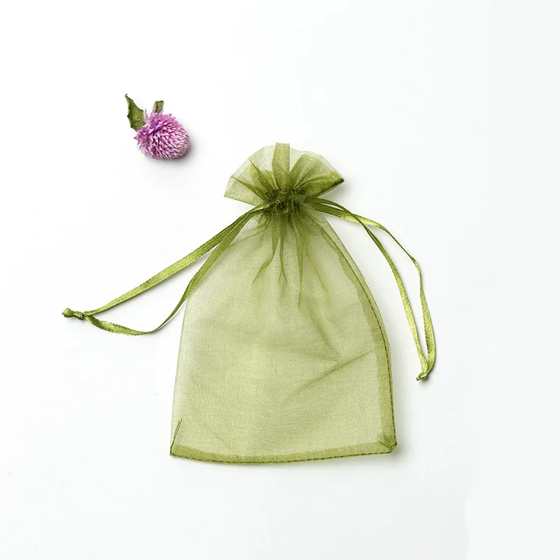 20/50/100PCS Vegetable and Fruit Yarn bag solid color beam mouth mesh small gift packaging printing transparent Grape Mesh bags