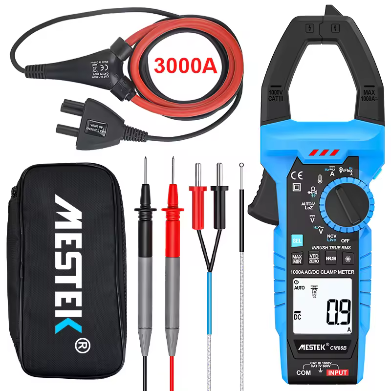 Цифровой клещевой амперметр постоянного тока 1000 А с автоматическим выбором диапазона измерения, мультиметр True RMS, автомобильный клещевой амперметр, амперметр Pinza Amperimetrica